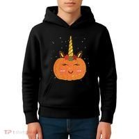 Cute Pumpkin Unicorn Halloween Kids Hoodie thumb 4