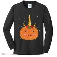 Cute Pumpkin Unicorn Halloween Kids Long Sleeve Shirt thumb 0