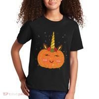Cute Pumpkin Unicorn Halloween Kids T-Shirt thumb 2