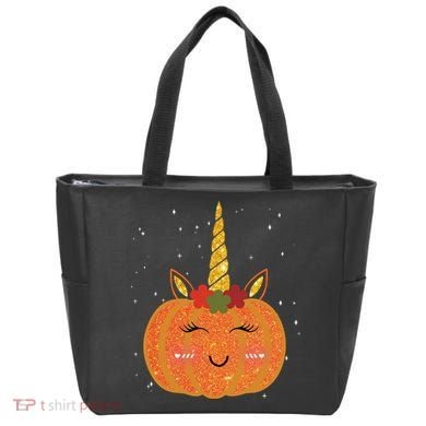 Cute Pumpkin Unicorn Halloween Tote Bag