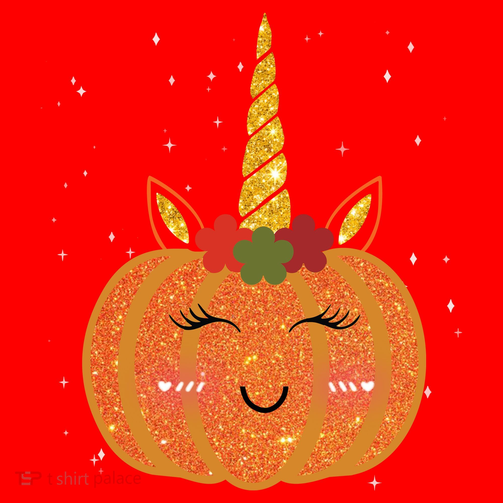Cute Pumpkin Unicorn Halloween Santa Hat