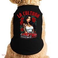 Chola Pin Up Chicano Mexican Latina Car Show Cinco De Mayo Doggie Tank thumb 0