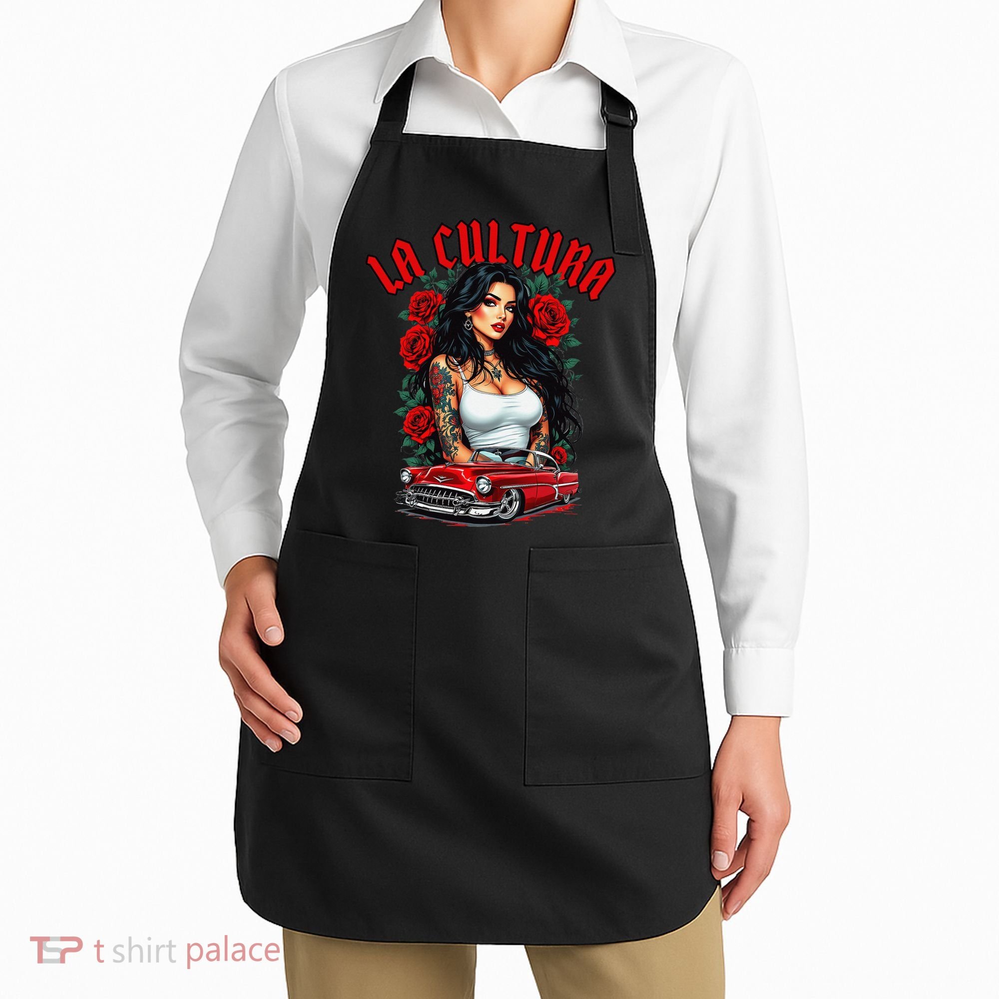 Chola Pin Up Chicano Mexican Latina Car Show Cinco De Mayo Apron