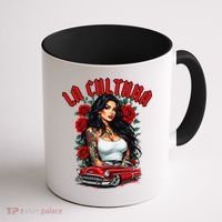 Chola Pin Up Chicano Mexican Latina Car Show Cinco De Mayo Coffee Mug thumb 1
