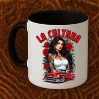 Chola Pin Up Chicano Mexican Latina Car Show Cinco De Mayo Coffee Mug thumb 2