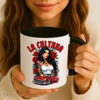 Chola Pin Up Chicano Mexican Latina Car Show Cinco De Mayo Coffee Mug thumb 3