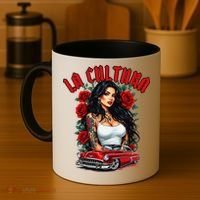 Chola Pin Up Chicano Mexican Latina Car Show Cinco De Mayo Coffee Mug thumb 4