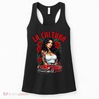 Chola Pin Up Chicano Mexican Latina Car Show Cinco De Mayo Women's Tank Top thumb 0