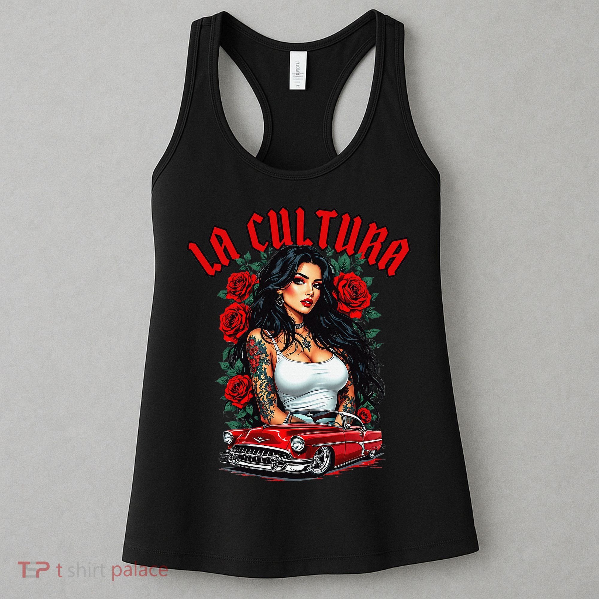Chola Pin Up Chicano Mexican Latina Car Show Cinco De Mayo Women's Tank Top