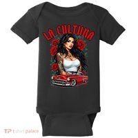 Chola Pin Up Chicano Mexican Latina Car Show Cinco De Mayo Baby Bodysuit thumb 0