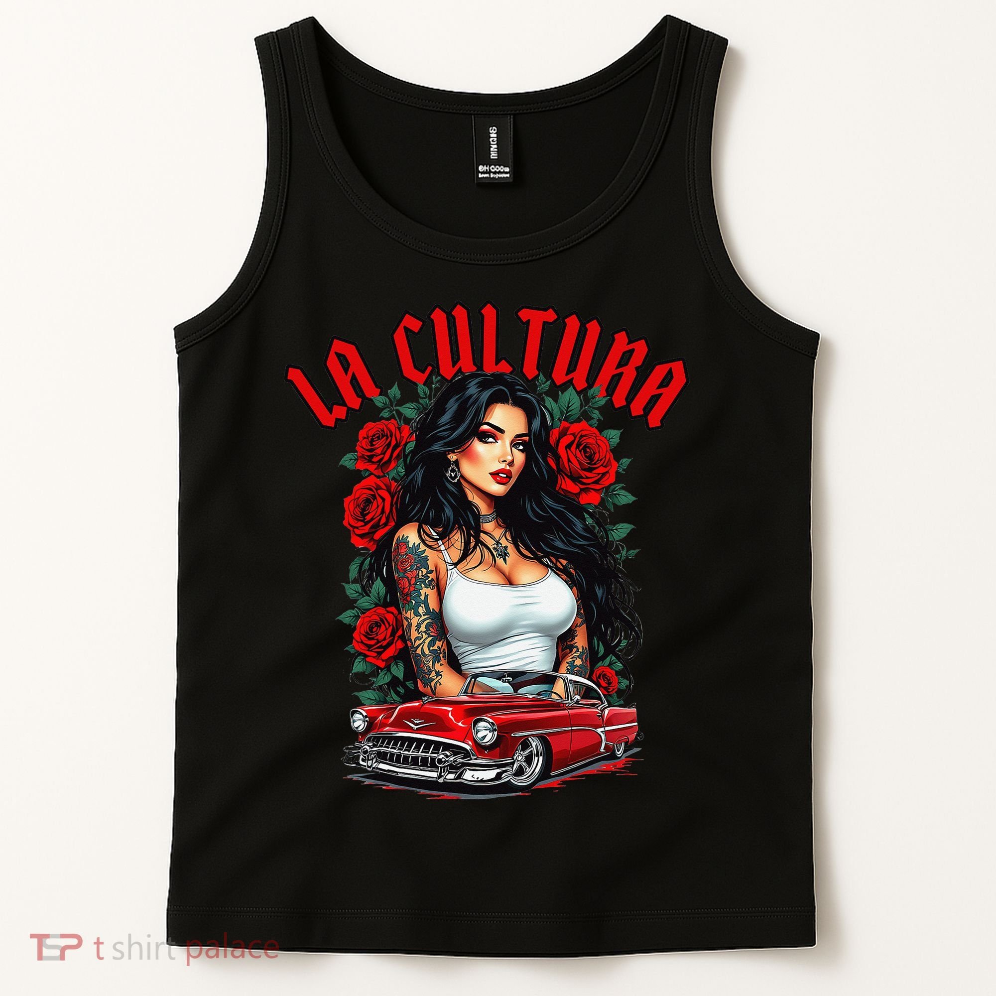 Chola Pin Up Chicano Mexican Latina Car Show Cinco De Mayo Tank Top