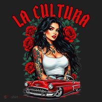 Chola Pin Up Chicano Mexican Latina Car Show Cinco De Mayo Golf Towel thumb 3