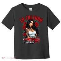 Chola Pin Up Chicano Mexican Latina Car Show Cinco De Mayo Toddler T-Shirt thumb 0