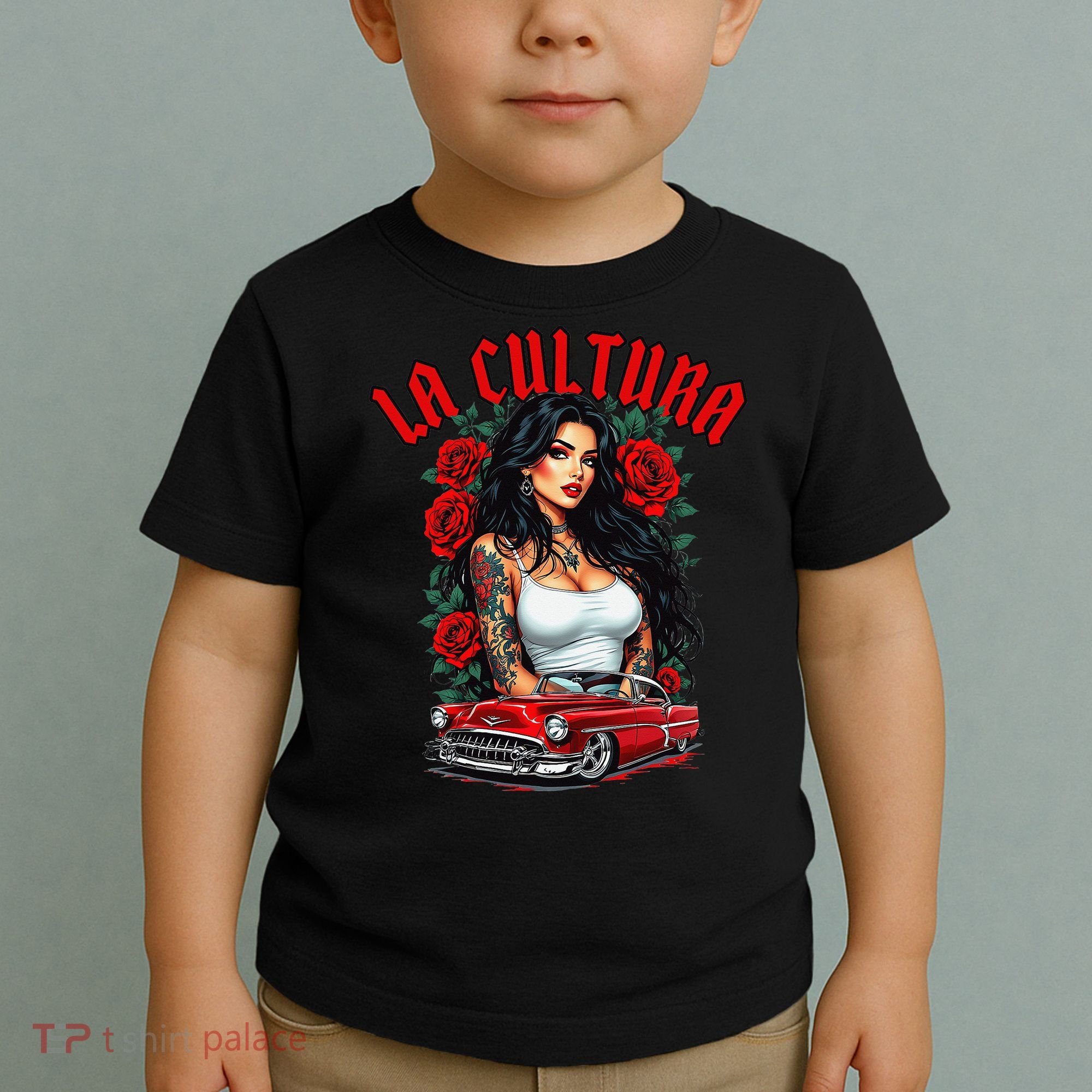 Chola Pin Up Chicano Mexican Latina Car Show Cinco De Mayo Toddler T-Shirt