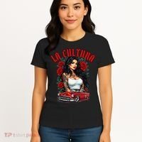 Chola Pin Up Chicano Mexican Latina Car Show Cinco De Mayo Women's T-Shirt thumb 4