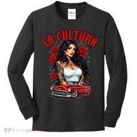 Chola Pin Up Chicano Mexican Latina Car Show Cinco De Mayo Kids Long Sleeve Shirt thumb 0