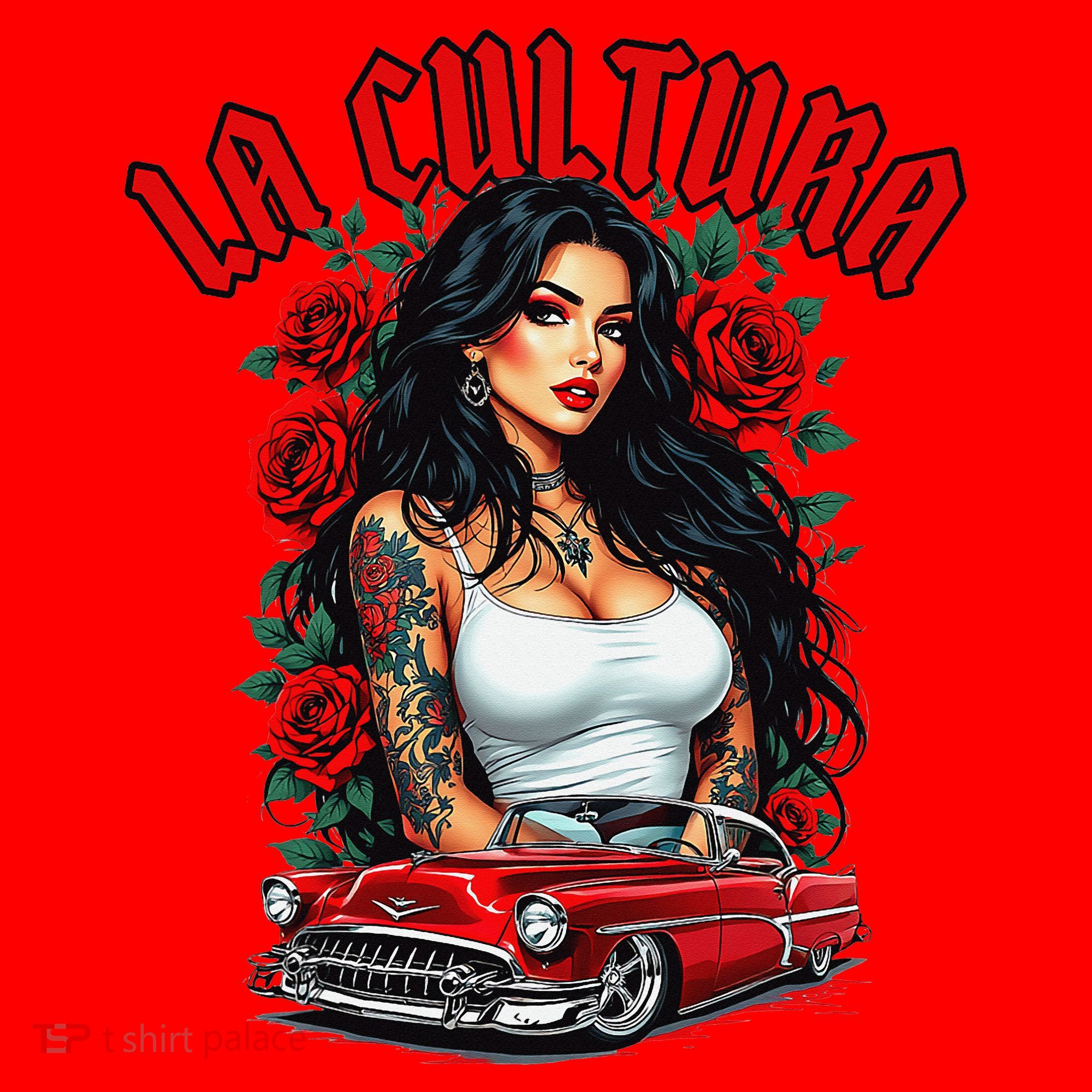 Chola Pin Up Chicano Mexican Latina Car Show Cinco De Mayo Santa Hat