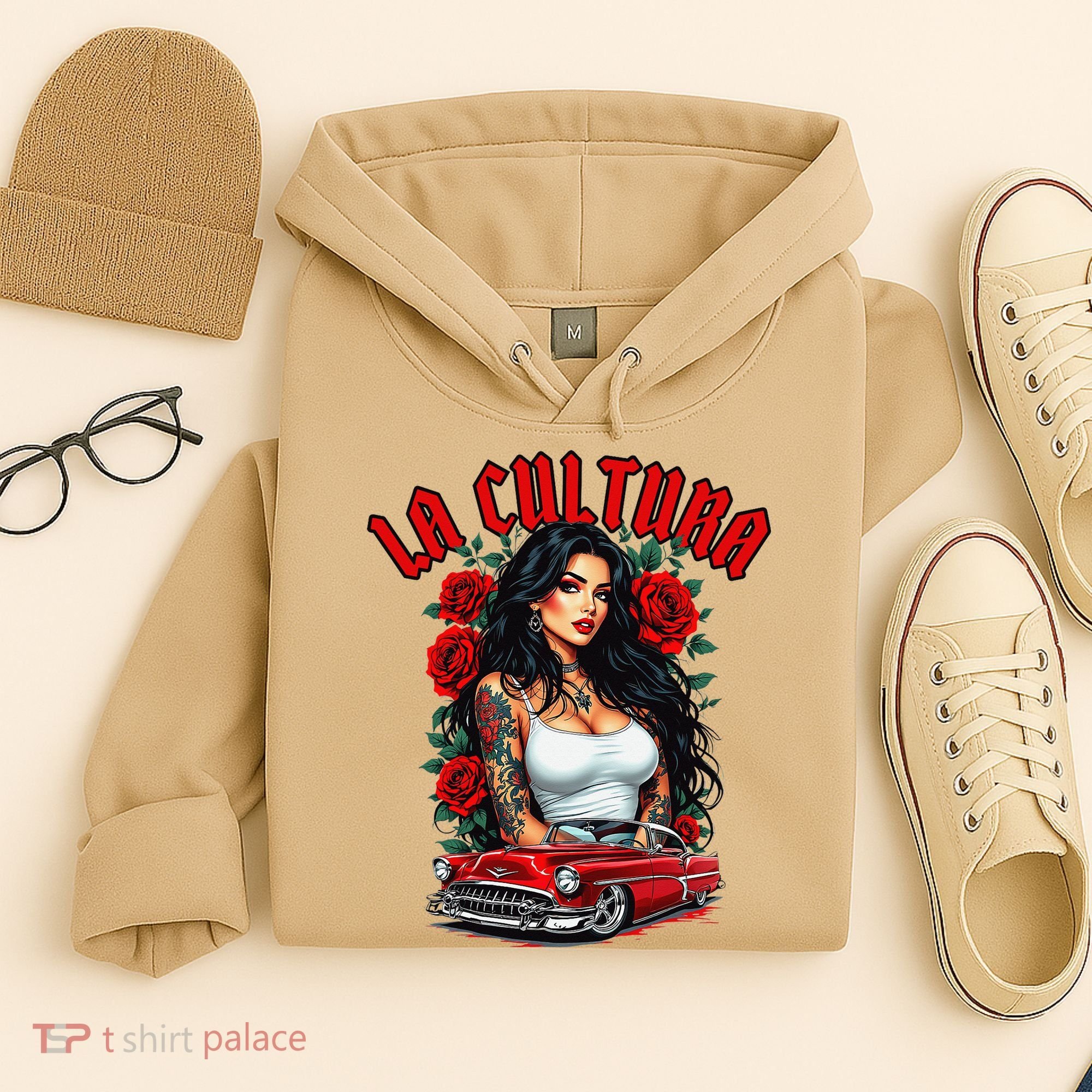 Chola Pin Up Chicano Mexican Latina Car Show Cinco De Mayo Hoodie