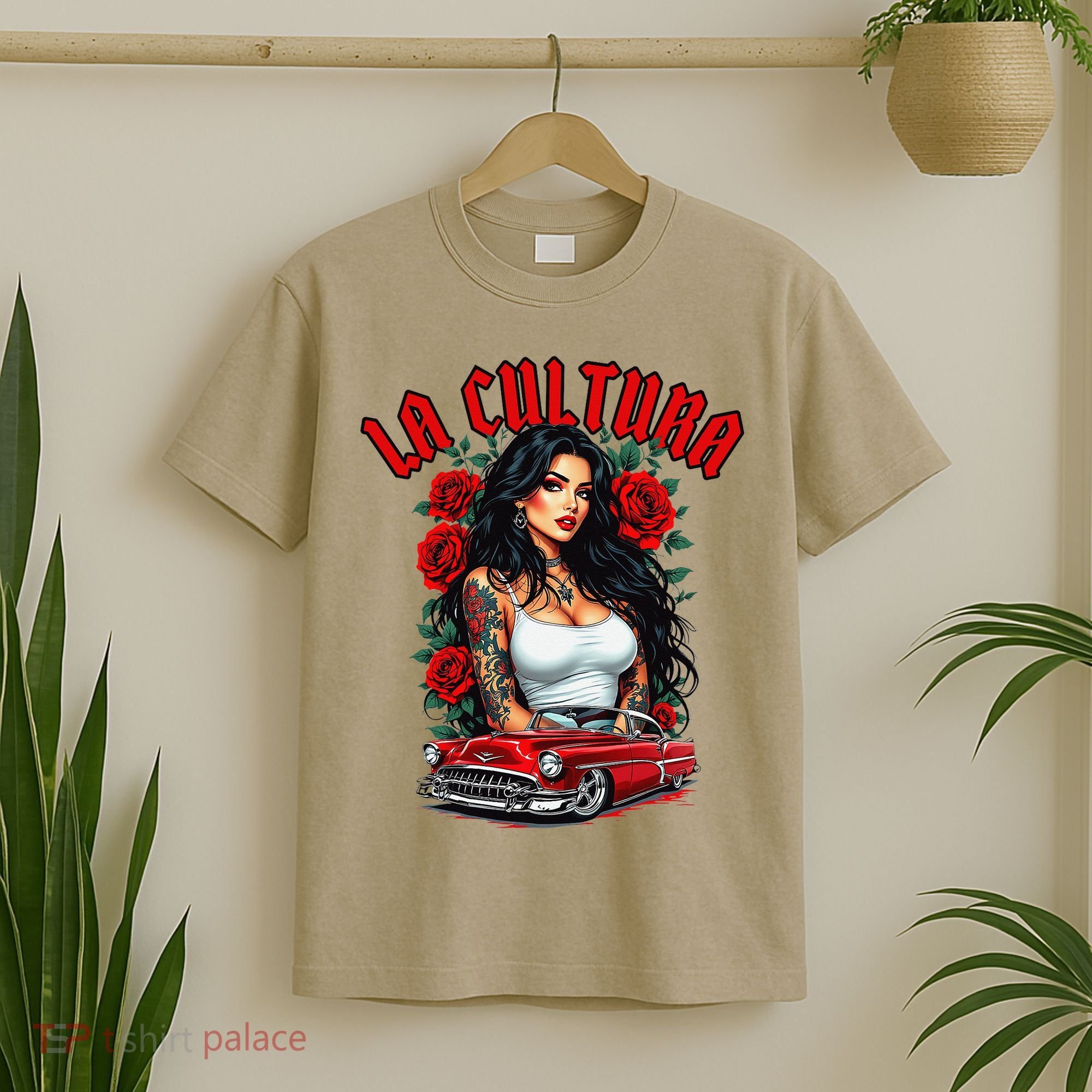 Chola Pin Up Chicano Mexican Latina Car Show Cinco De Mayo T-Shirt