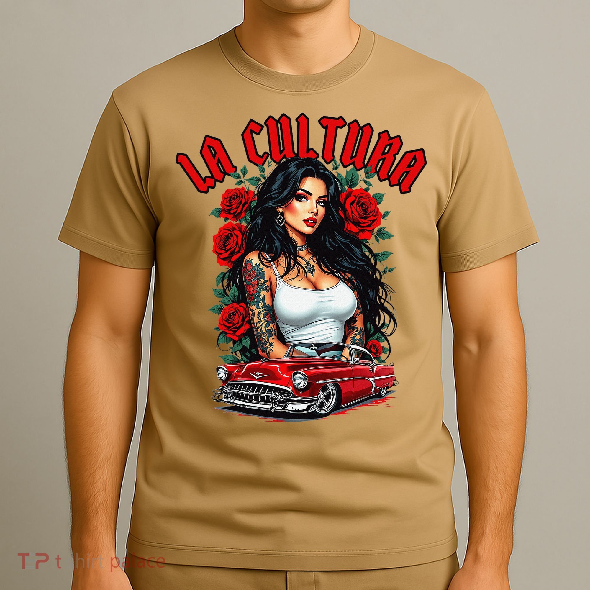Chola Pin Up Chicano Mexican Latina Car Show Cinco De Mayo T-Shirt