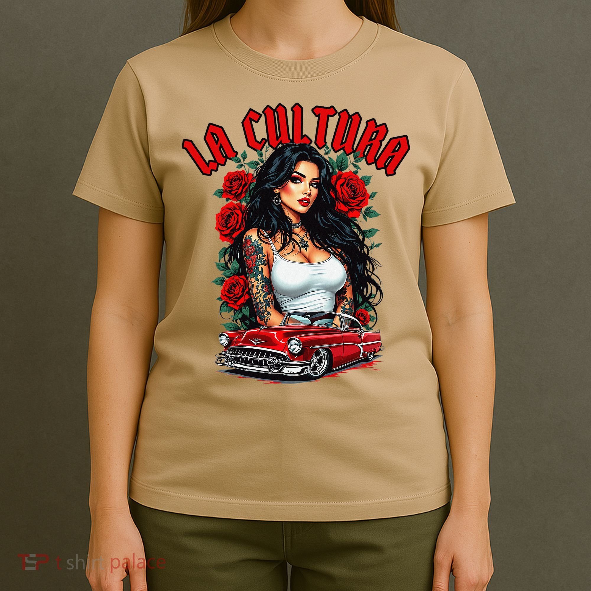 Chola Pin Up Chicano Mexican Latina Car Show Cinco De Mayo T-Shirt