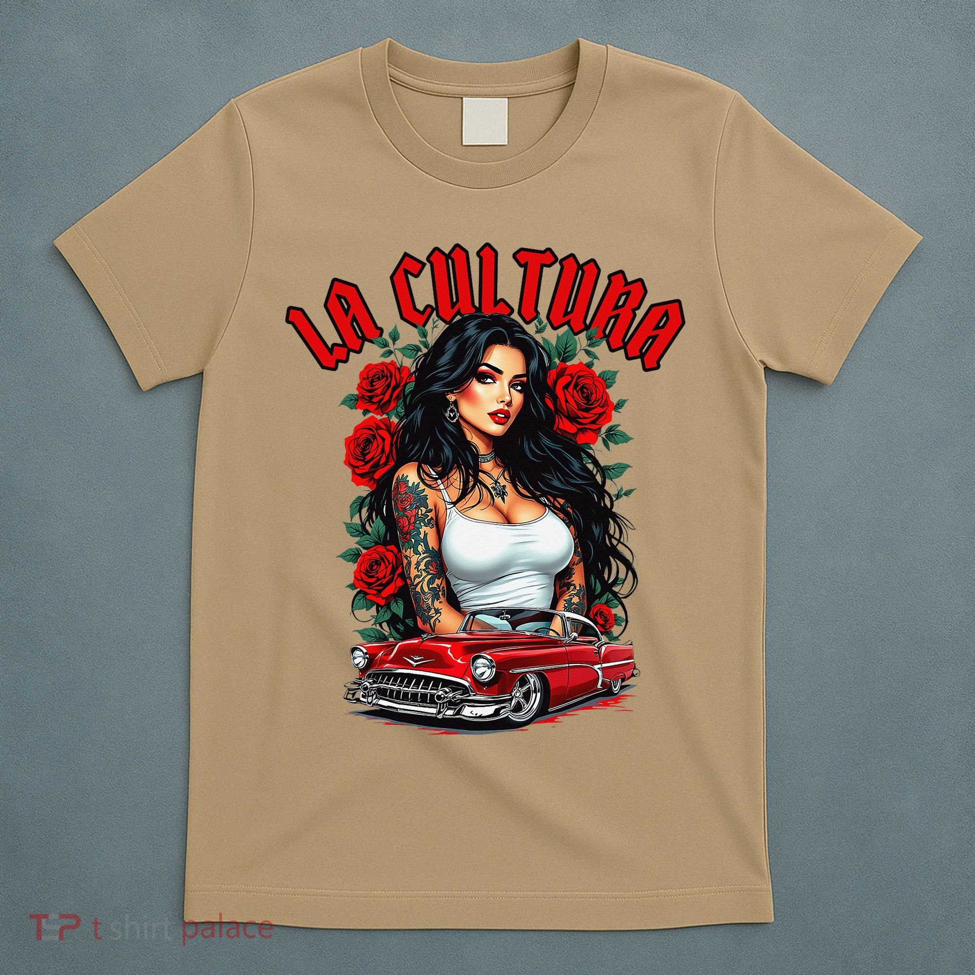 Chola Pin Up Chicano Mexican Latina Car Show Cinco De Mayo T-Shirt