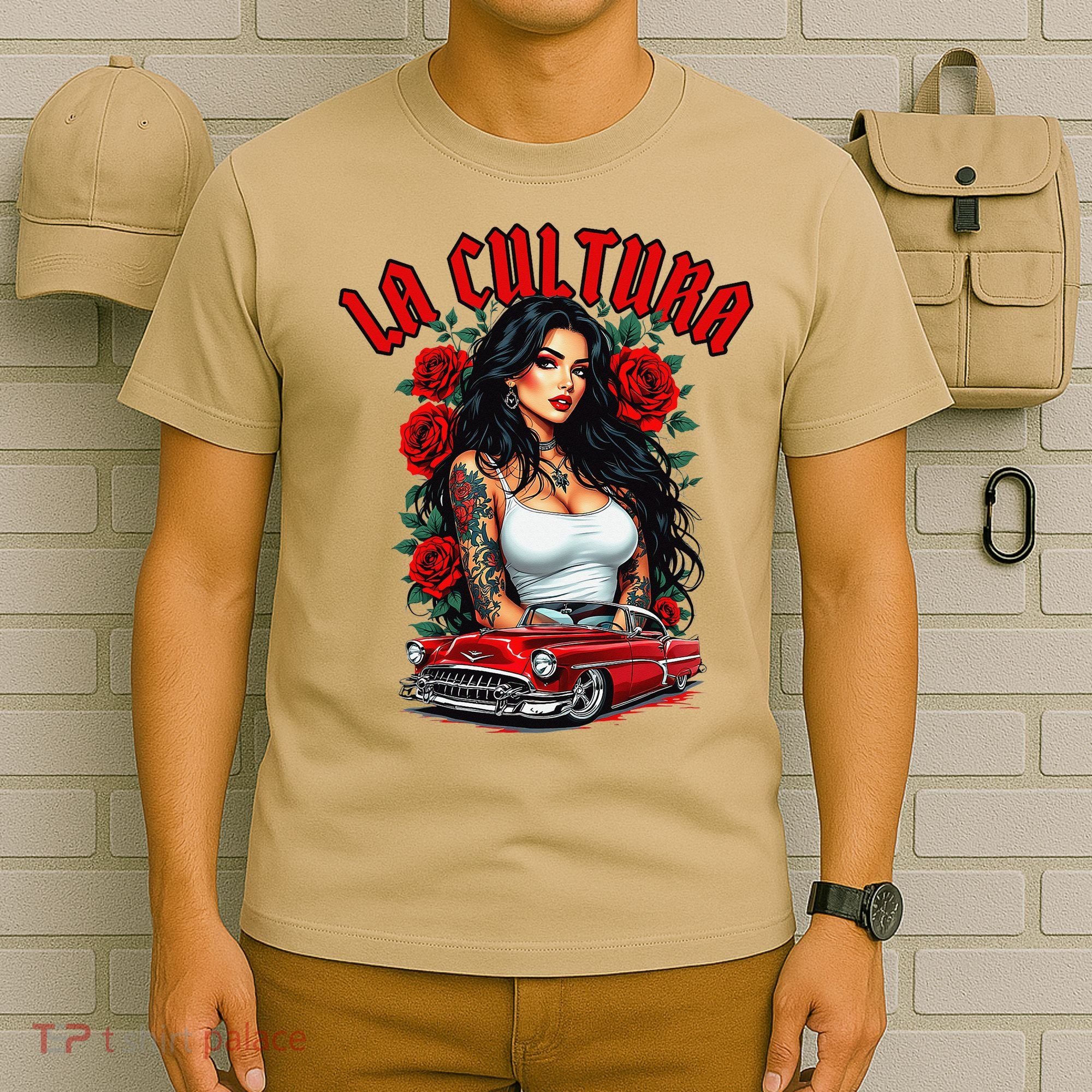 Chola Pin Up Chicano Mexican Latina Car Show Cinco De Mayo T-Shirt
