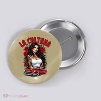 Chola Pin Up Chicano Mexican Latina Car Show Cinco De Mayo Button thumb 0
