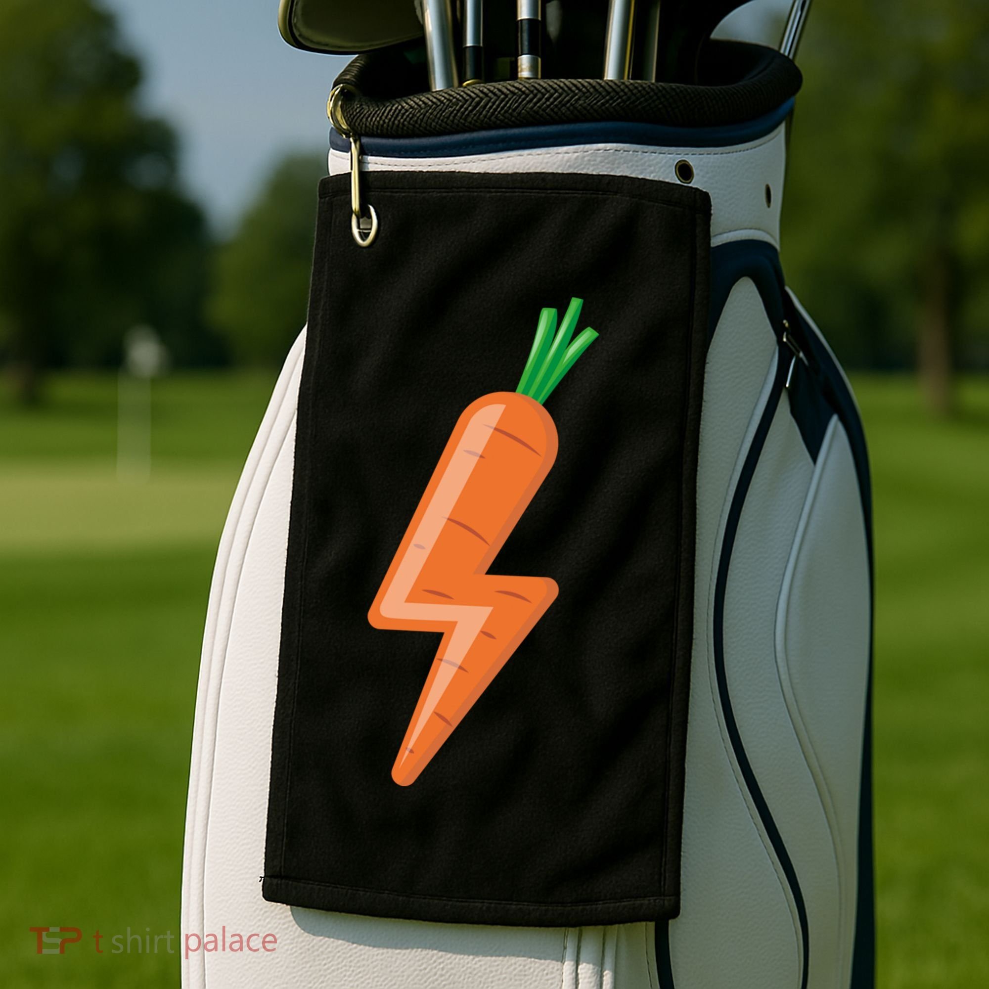 Carrot Power Vegan Cute I Love Veggies Gift Great Gift Golf Towel