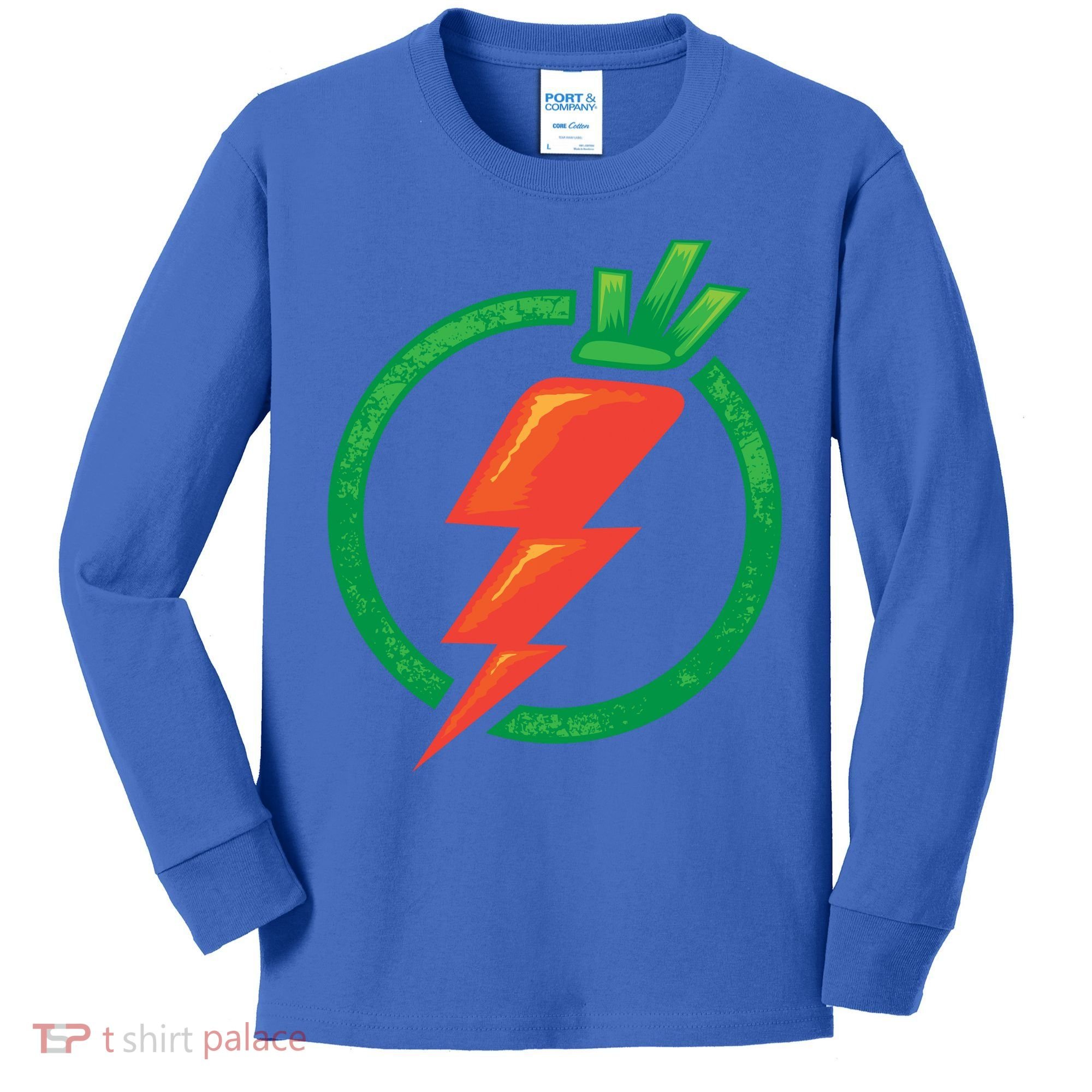 Carrot Power Vegan Funny Gift Cute I Love Veggies Funny Gift Kids Long Sleeve Shirt