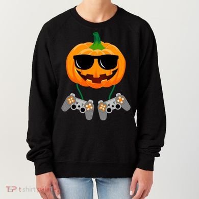 Cool Pumpkin Video Gamer Women's Sweatshirt