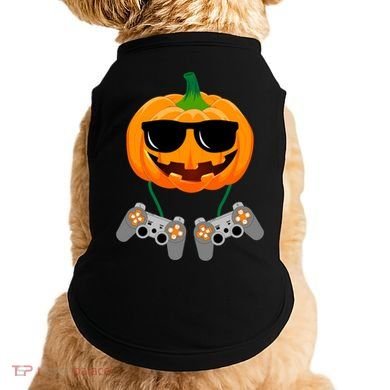 Cool Pumpkin Video Gamer Doggie Tank