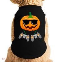 Cool Pumpkin Video Gamer Doggie Tank thumb 0