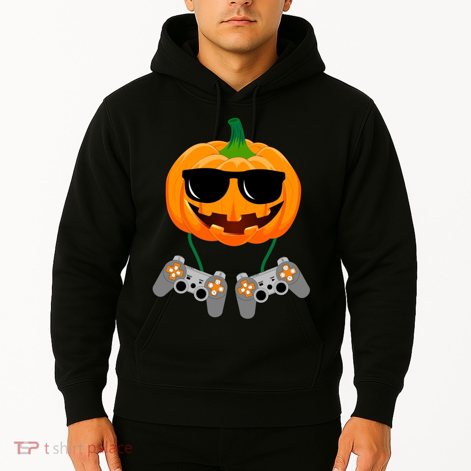 Cool Pumpkin Video Gamer Hoodie