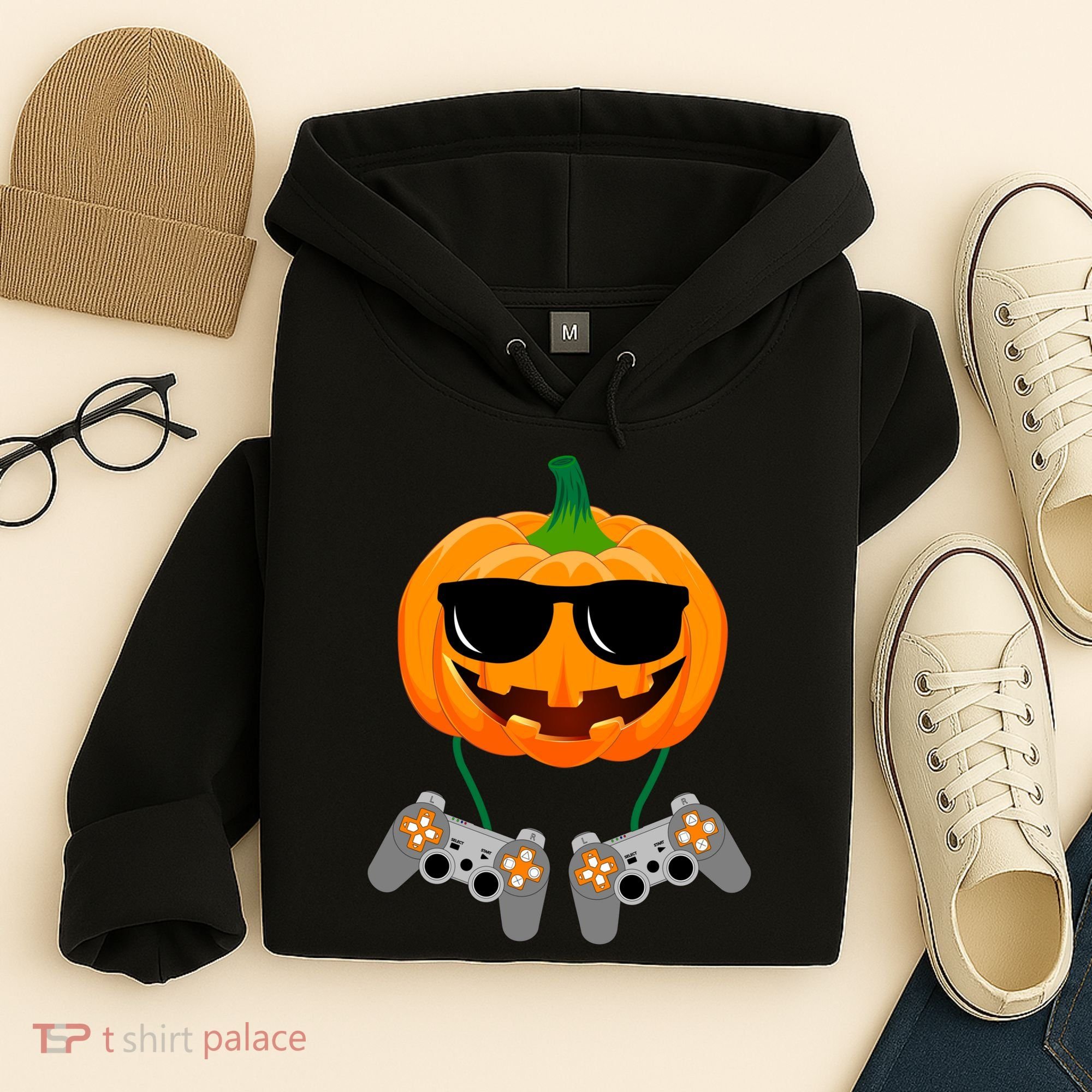 Cool Pumpkin Video Gamer Hoodie