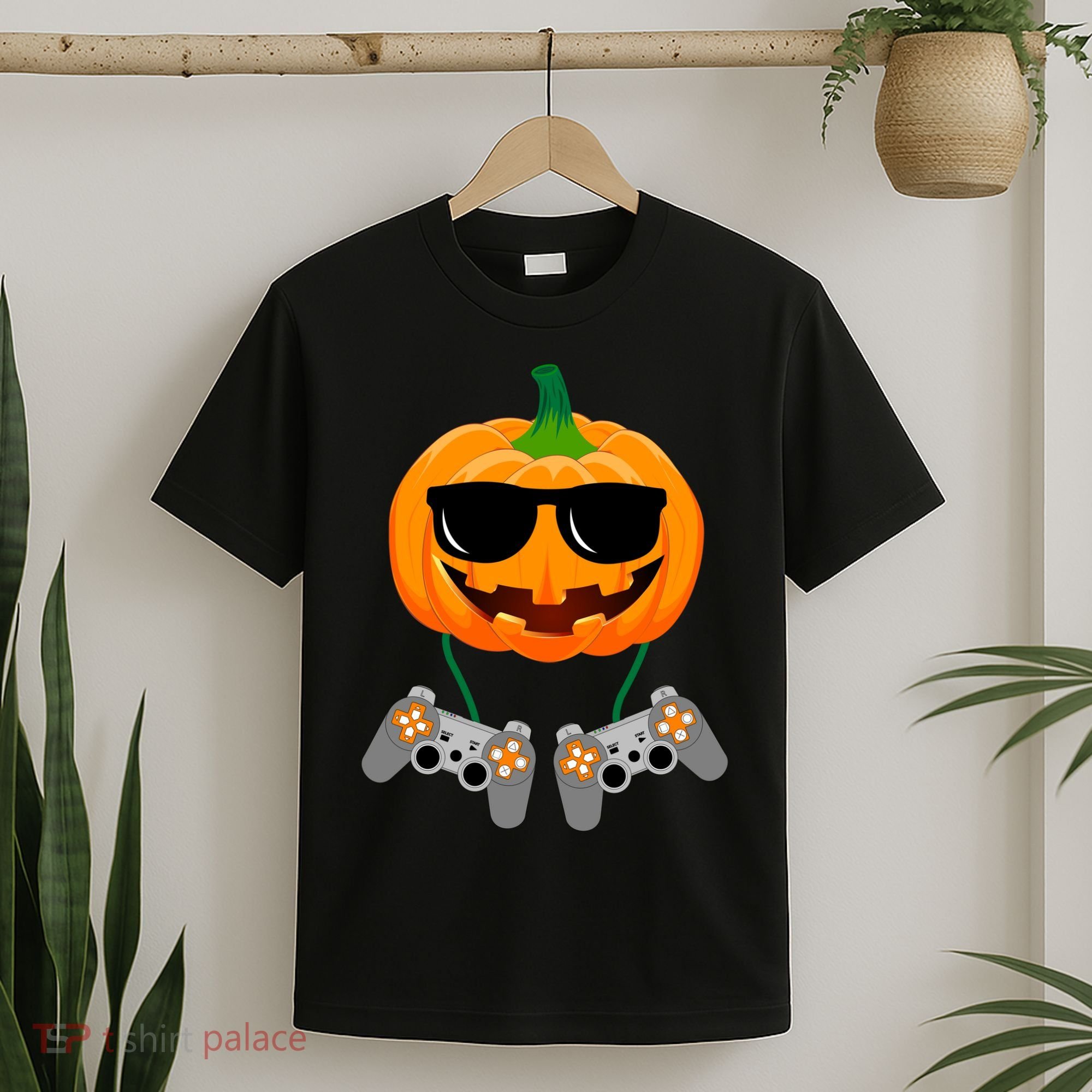 Cool Pumpkin Video Gamer T-Shirt