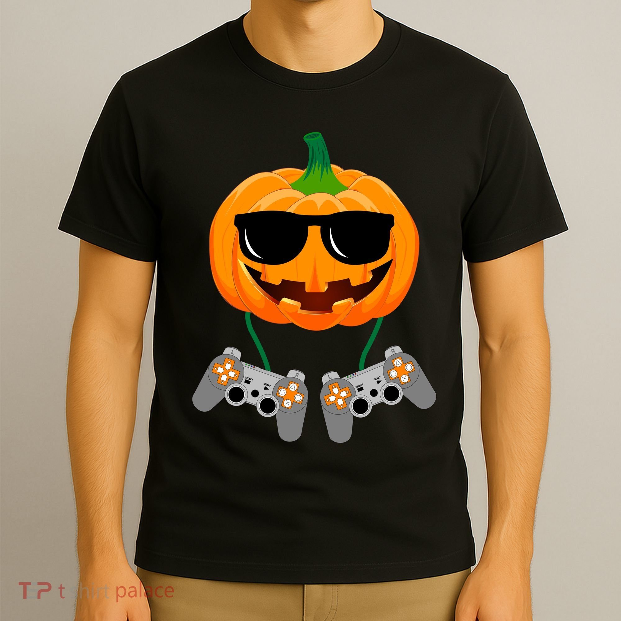 Cool Pumpkin Video Gamer T-Shirt