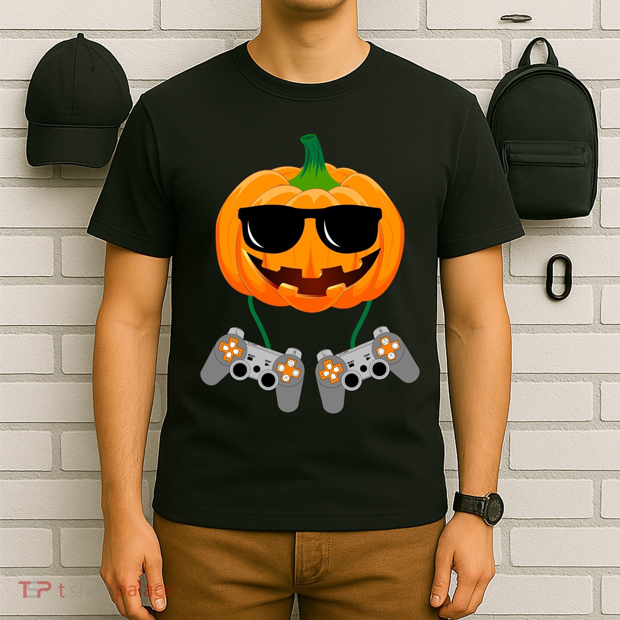 Cool Pumpkin Video Gamer T-Shirt