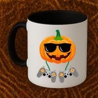 Cool Pumpkin Video Gamer Coffee Mug thumb 2