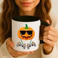 Cool Pumpkin Video Gamer Coffee Mug thumb 3