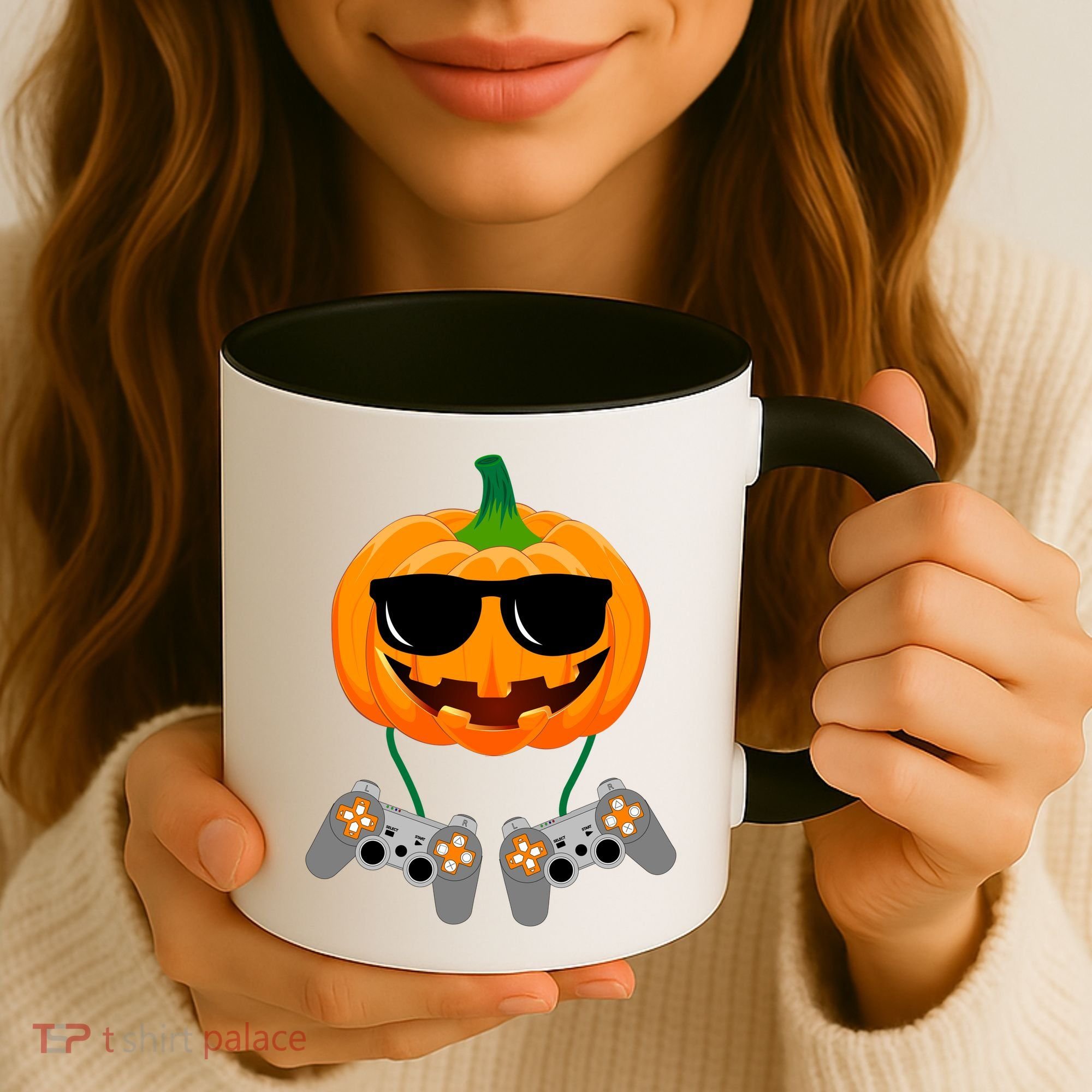 Cool Pumpkin Video Gamer Coffee Mug
