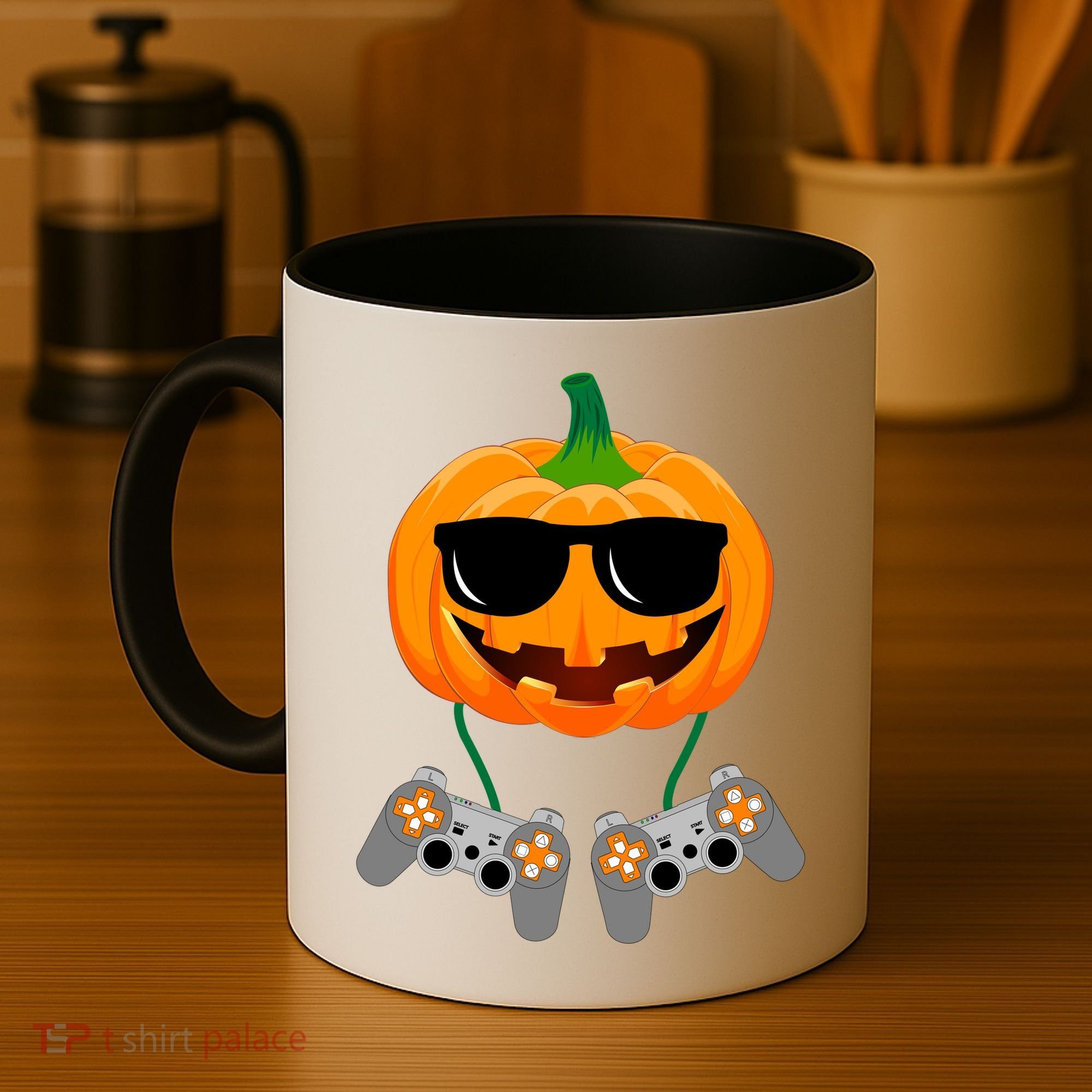 Cool Pumpkin Video Gamer Coffee Mug