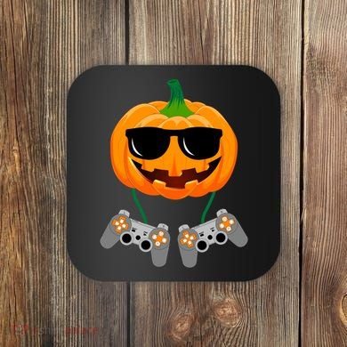 Cool Pumpkin Video Gamer Coaster