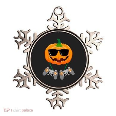 Cool Pumpkin Video Gamer Ornament