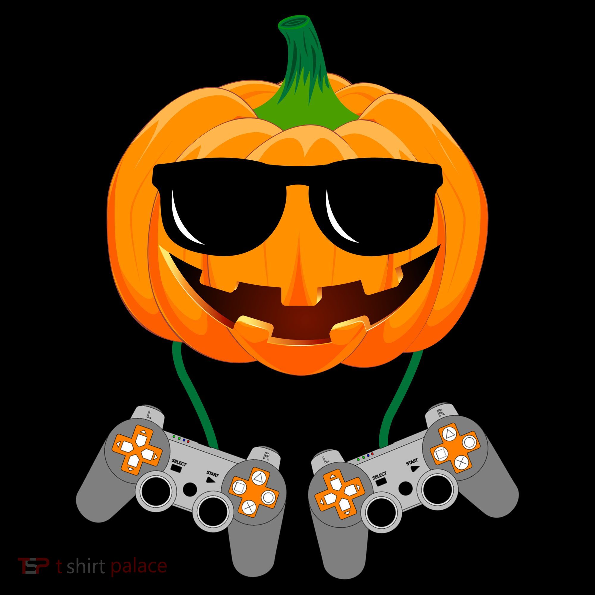 Cool Pumpkin Video Gamer Ornament