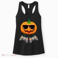 Cool Pumpkin Video Gamer Women's Tank Top thumb 0