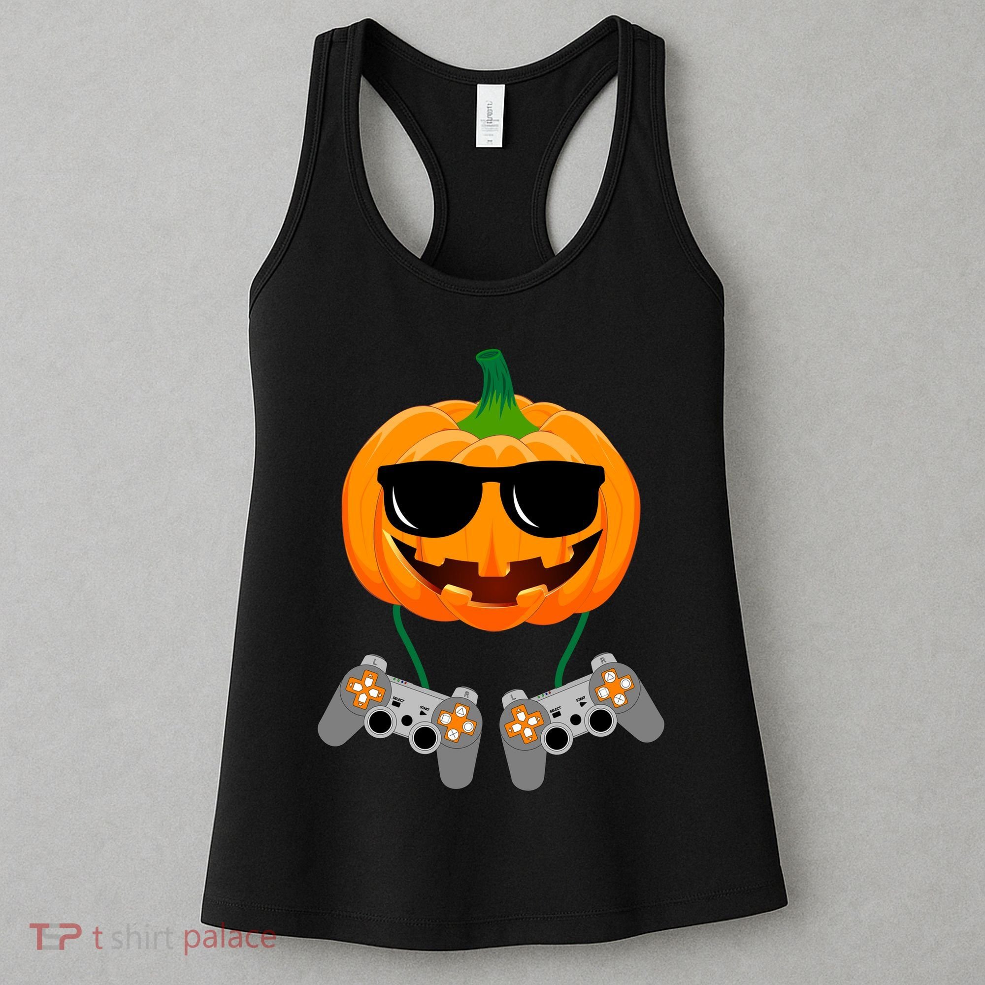 Cool Pumpkin Video Gamer Women's Tank Top