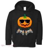 Cool Pumpkin Video Gamer Toddler Hoodie thumb 0