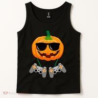 Cool Pumpkin Video Gamer Tank Top thumb 2