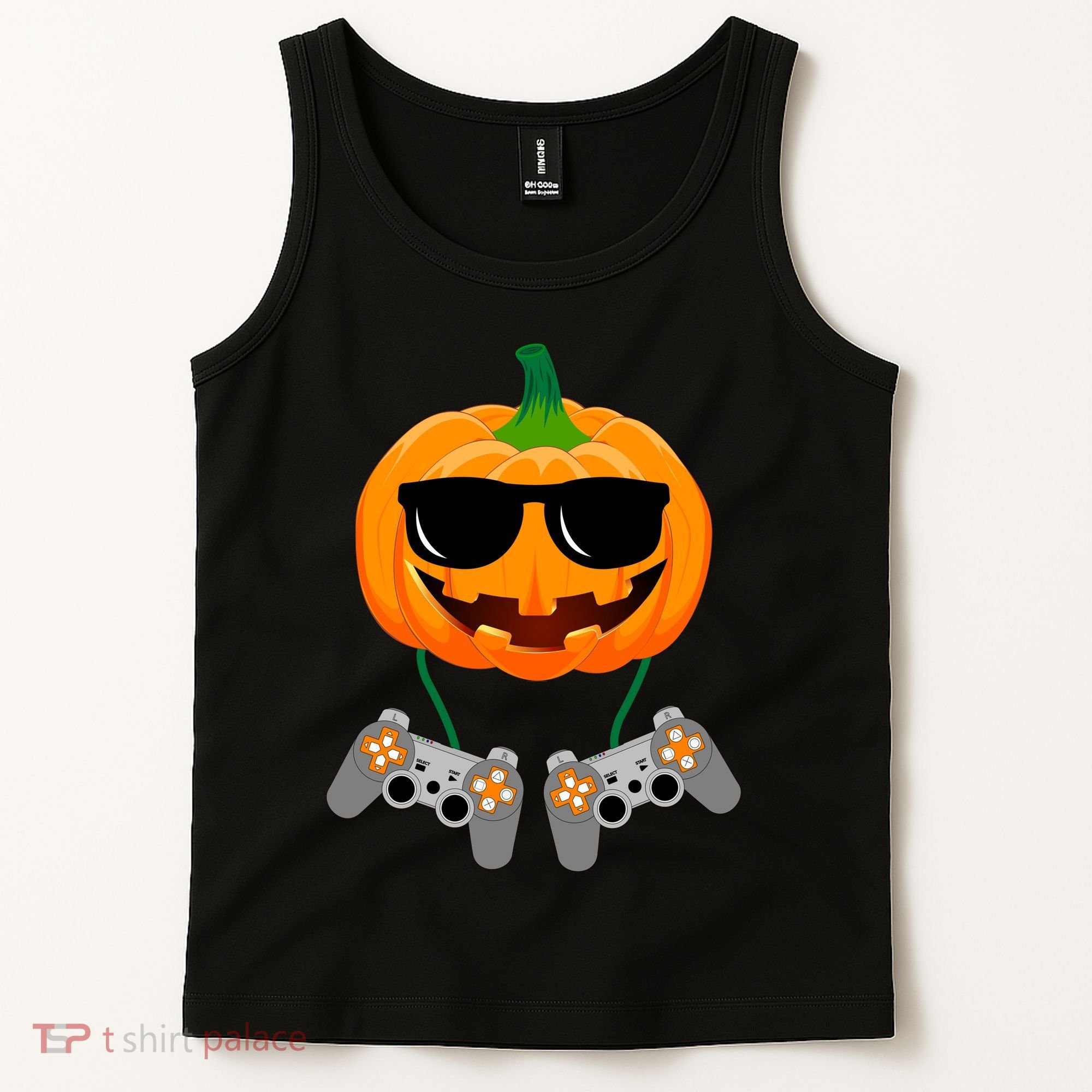 Cool Pumpkin Video Gamer Tank Top